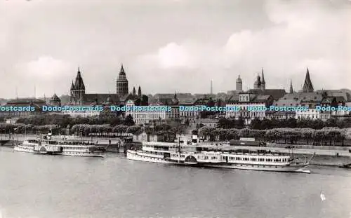 R507580 Mainz am Rhein Blick auf die Dampferanlegestelle Schoning Agfa