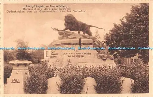 R509007 Bourg Leopold Monument aux Morts pour la Patrie P I B