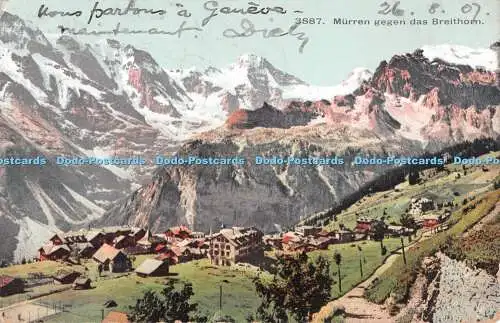 R510549 Murren Gegen das Breithorn Wehrli Postkarte
