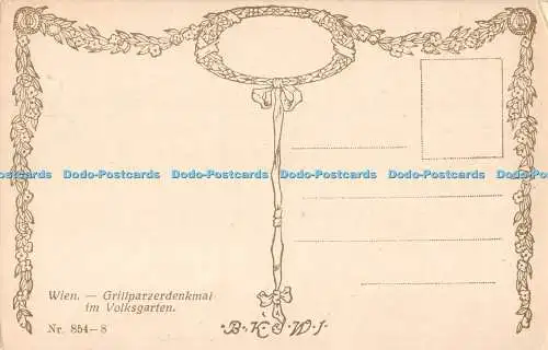 R510634 Wien Grillparzerdenkmal Im Volksgarten B K W J Nr 854 8