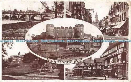 R509180 Shrewsbury The Castle The New English Bridge Pride Hall Valentine Photot