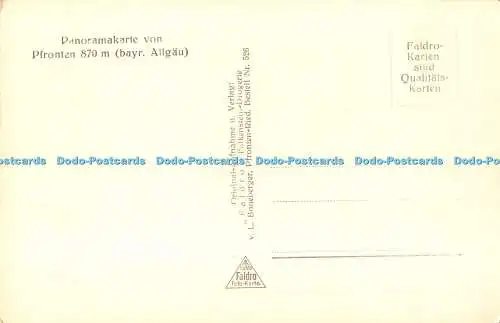 R507911 Panoramakarte Von Pfronten Bayr Allgau Faldro Falkenstein Drogerie v L B