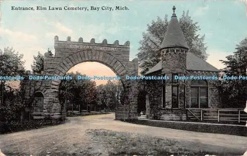 R509317 Mich Bay City Elm Lawn Cemetery Entrance S H Knox