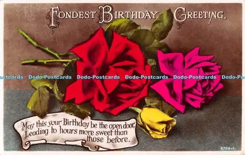 R507983 Fondest Birthday Greeting Roses RP