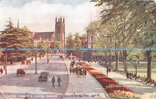 R511074 Parish Church and Lower Parade C E S Series Leamington Spa Courier Serie