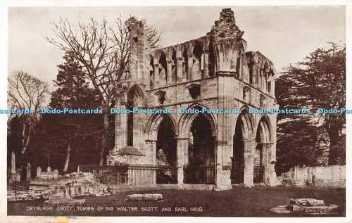 R513273 Dryburgh Abbey Gräber von Sir Walter Scott und Earl Haig Valentine Foto B