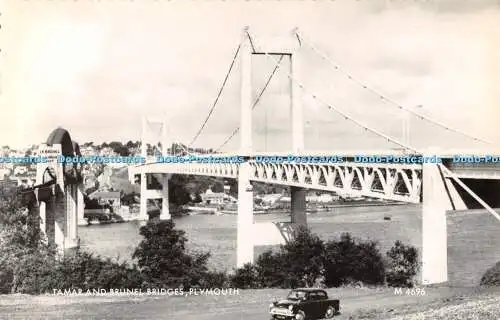 R511106 Tamar and Brunel Bridges Plymouth M 4696 Valentines RP 1965