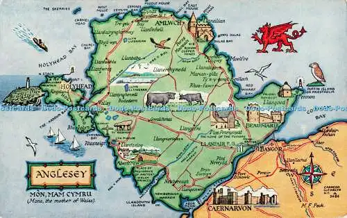 R513444 Anglesey Map J Lachs Aquarell M F Peck