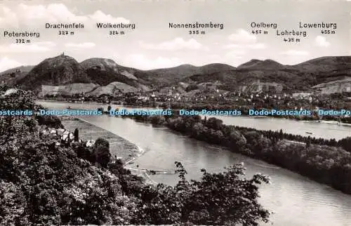 R509876 Blick auf das Siebengebirge am Rhein Hersteller und Verlag Schoning Agfa