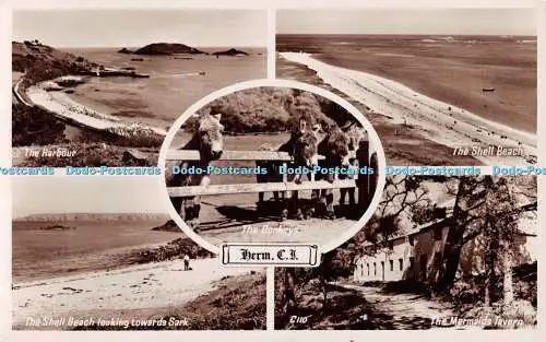 R513578 Herm C I The Shell Beach The Harbour Photo Precision English Series Mult