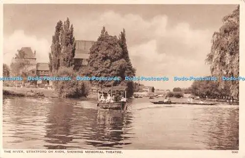R509904 Stratford on Avon The River zeigt Memorial Theatre The R A Postkarte
