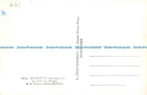 R513792 Biarritz Basses Pyr La Garde Plage Et La Casino Bellevue L Chatagneau