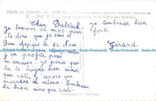 R513793 Toute La France Ed Jove Pau Place Clemenceau et la Chaine des Pyrenees R
