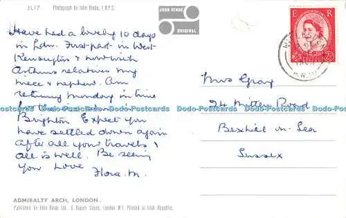 R513796 London Admiralitätsbogen John Hinde Postkarte