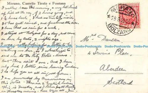 R511594 Meran Castello Tirol e Fontana Leo Baehrendt 1928