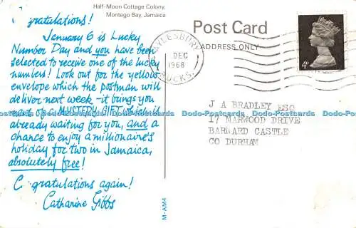 R510094 Jamaica Montego Bay Half Moon Cottage Colony 1968