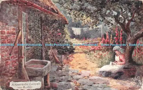 R510122 A Hampshire Garden near Burton Tuck Oilette Postkarte 9320 1910