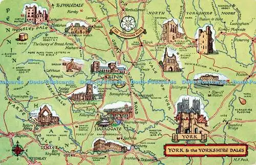 R510193 York and the Yorkshire Dales Karte J Lachs Aquarell