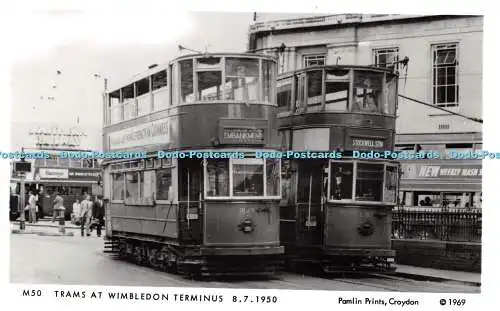 R513938 Straßenbahnen am Wimbledon Terminus 8 7 1950 Pamlin Prints