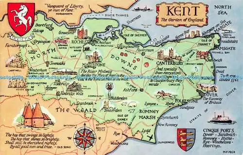 R510247 Kent The Garden of England Map J Salmon