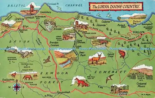 R510271 The Lorna Doone Country Map J Salmon