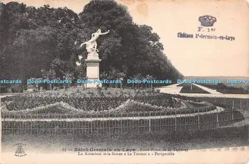 R513994 Saint Germain en Laye Rond Point de la Terrasse Le Rosarium et la Statue