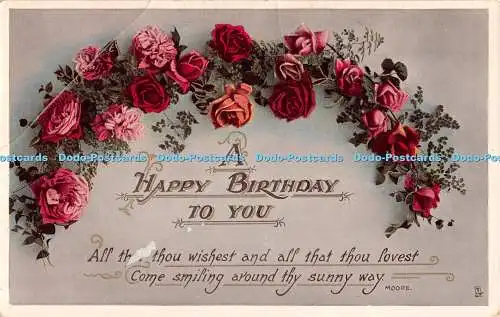 R510314 A Happy Birthday to You Roses Tuck Gem Birthday Series No R 2104