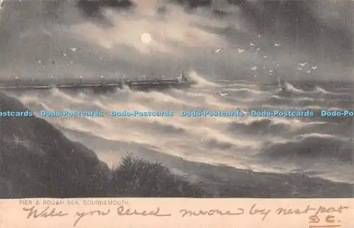 R514124 Pier and Rough Sea Bournemouth Tuck Rough Sea Serie 809