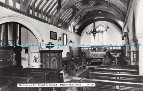 R514348 First and Last Church in England Interior St Sennens PN1242 RP Lands End