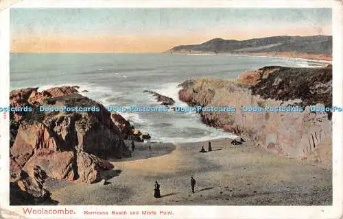 R514432 Woolacombe Barricane Beach und Morte Point 833 Autochrom Postkarte Bild