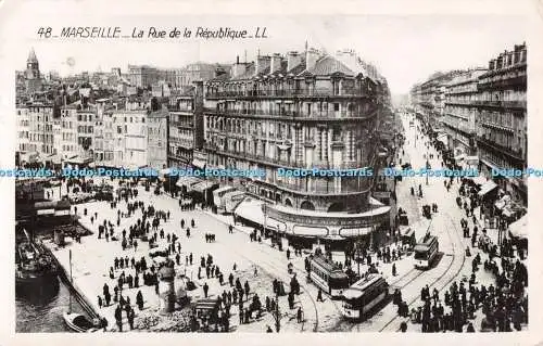 R512681 48 Marseille La Rue de la Republique LL RP C A P 1946