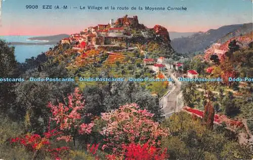 R514967 Eze Le Village et la route de la Moyenne Corniche Photochromie A D I A