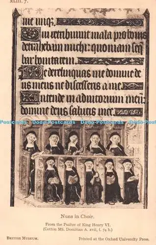 R515118 British Museum Nonnen im Chor aus dem Psalter von König Heinrich VI Baumwolle MS