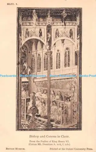 R515121 British Museum Bischof und Kanoniker im Chor aus dem Psalter König Heinrichs