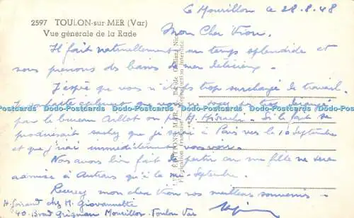 R513049 Toulon sur Mer Var Vue Generale de la Rade Mar 1948