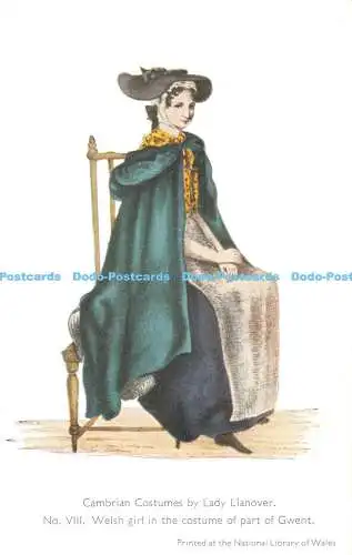 R515279 Kambrische Kostüme von Lady Llanover Nr. VIII walisisches Mädchen im Kostüm von