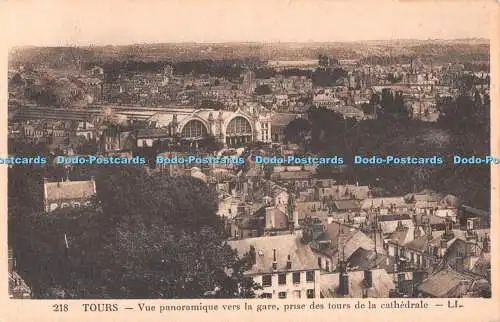 R513061 Tours Vue panoramique vers la gare prise des tours de la cathedrale LL 2