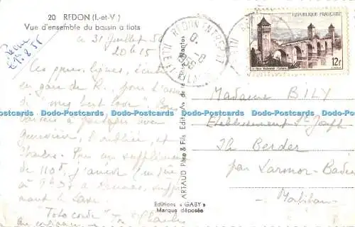 R513188 Redon Vue d ensemble du bassina flots Gaby Artaud Pere and Fils 1955