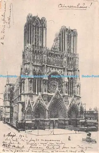 R515682 Reims La Cathedrale Postkarte 1902