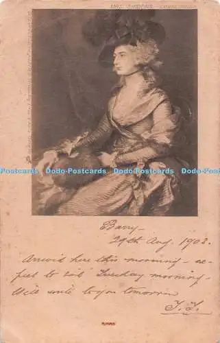 R516365 Gainsborough Mrs Siddons Tuck National Gallery Postkarte Nr. 1216 1903