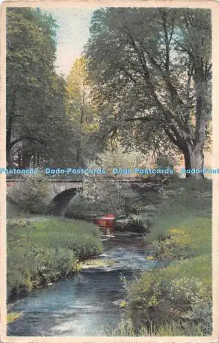 R516469 Unbekannter Park Fluss und Brücke Nr 3623 1938