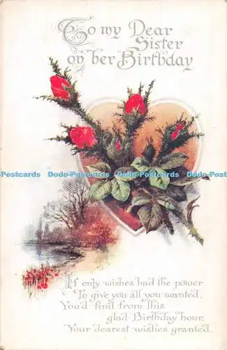 R516600 To My Dear Sister on Her Birthday Solomon Bros Series No 406 Fine Art Wo