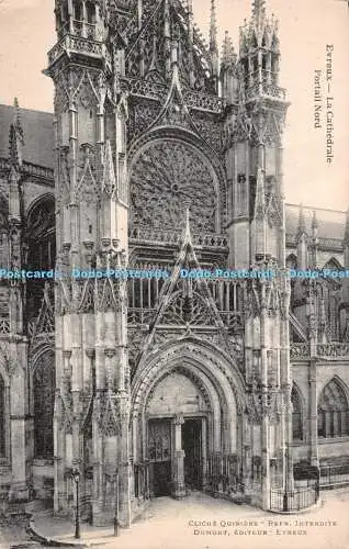 R516690 Evreux La Cathedrale Portail Nord Cliche Quiriere Dumont