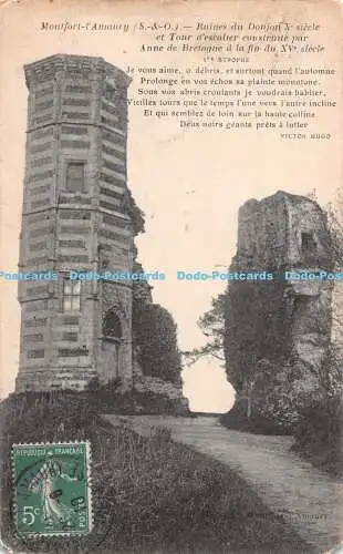 R516839 Monfort l Amaury S and O Ruines du Donjon V Siecle et Tour d escalier Co