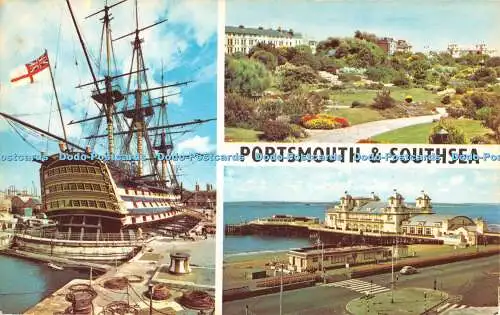 R519466 Portsmouth and Southsea H M S Victory South Parade Pier Multi View 1971