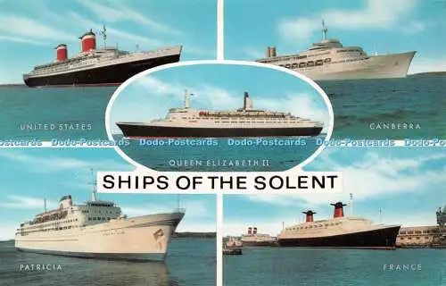 R517596 Schiffe der Solent USA Queen Elizabeth II Canberra J Salmon C