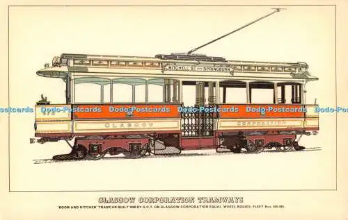 R523380 Glasgow Corporation Straßenbahn Zimmer- und Küchenstraßenbahnwagen gebaut 1898 von G C