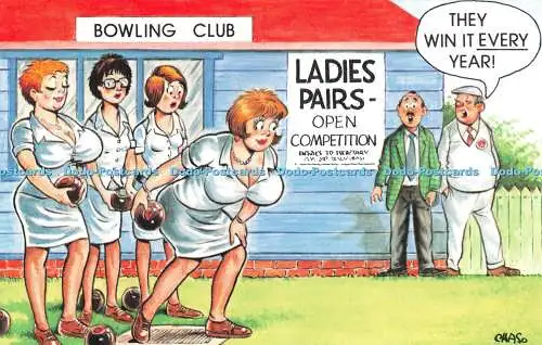 R517730 Bowling Club Damen Paare, sie gewinnen es jedes Jahr Bamforth Comic Serie N