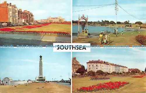 R517859 Southsea The Dell Naval War Memorial Canoe Lake Venetian Gardens Multi V