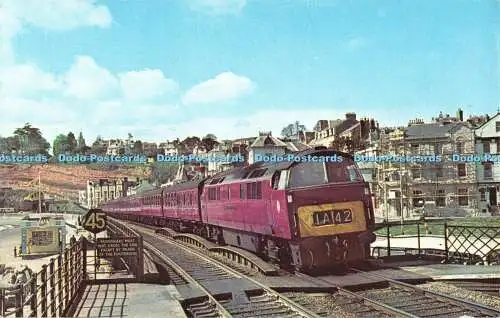 R523675 Class 52 Western No D 1001 Western Pathfinder Approaching Dawlish Station